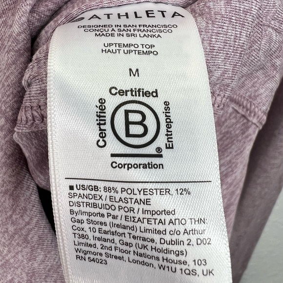Athleta Uptempo Long Sleeve Stretch Top Size Medium Sugarplum Mauve Heather - Picture 7 of 7